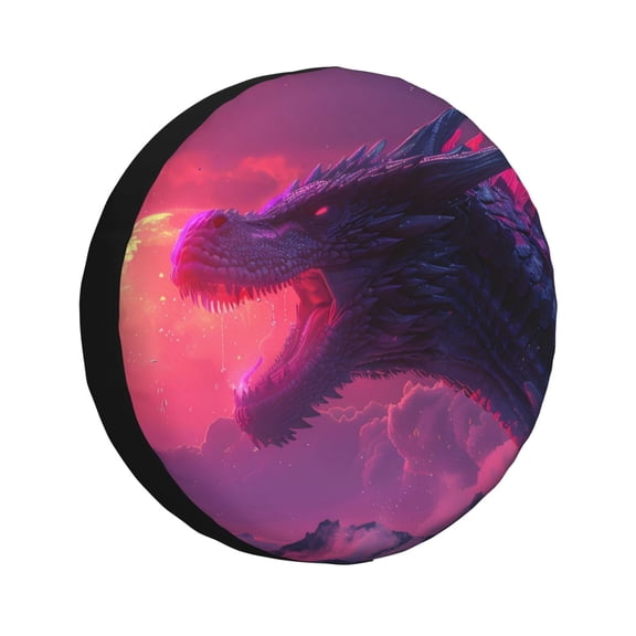 Kdxio Mystical Dragon Under Moon for Tire Cover Wheel Protectors Tyre Covers Weatherproof Wheel Covers Universal Fit for Trailer Rv SUV Truck Camper Travel Trailers 14 inch