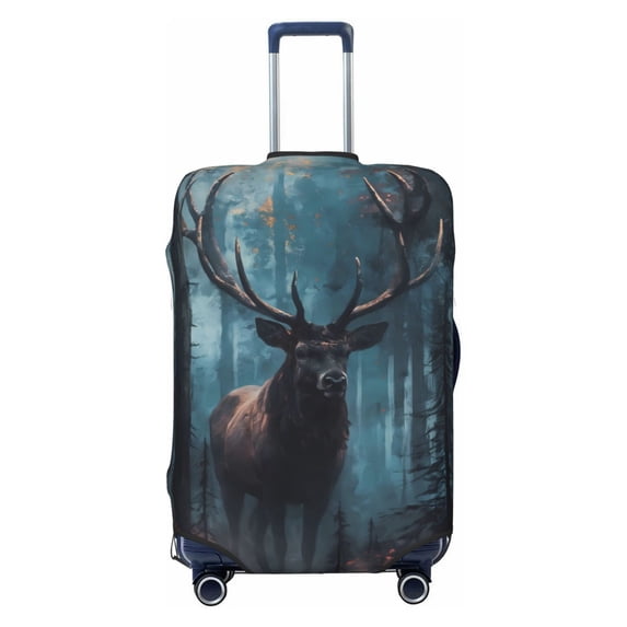 Kdxio Mystical Forest Elk Pattern Luggage Cover for Travel,Elastic and Durable,Fits 18-32 Inch,Anti-Scratch Suitcase Protector-No luggage included