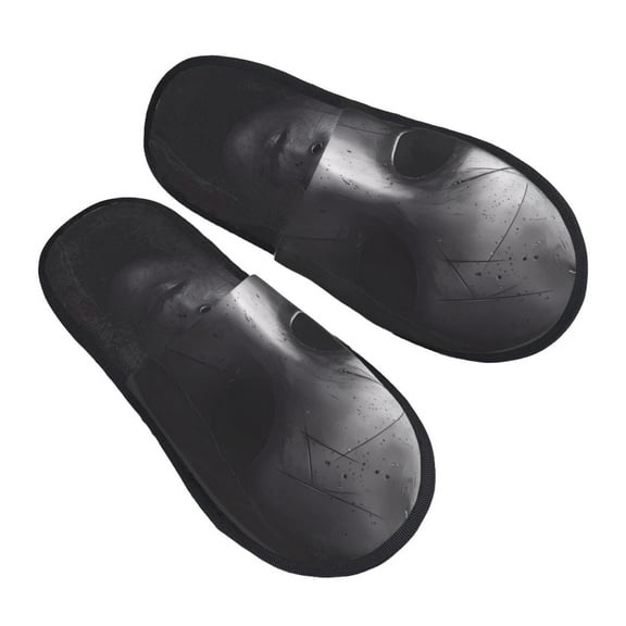 Kdxio Mystical Masked Figure Monochrome Pattern Slippers for Women Memory Foam Fuzzy House Slippers Bedroom Non-slip Warm Womens Slippers