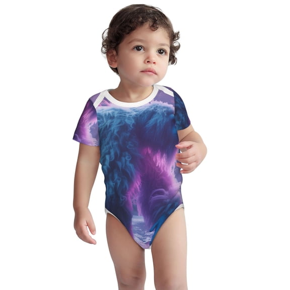 Kdxio Mystical White gorilla Jungle Pattern Unisex Baby Cotton Short Sleeve Bodysuits-12 Months