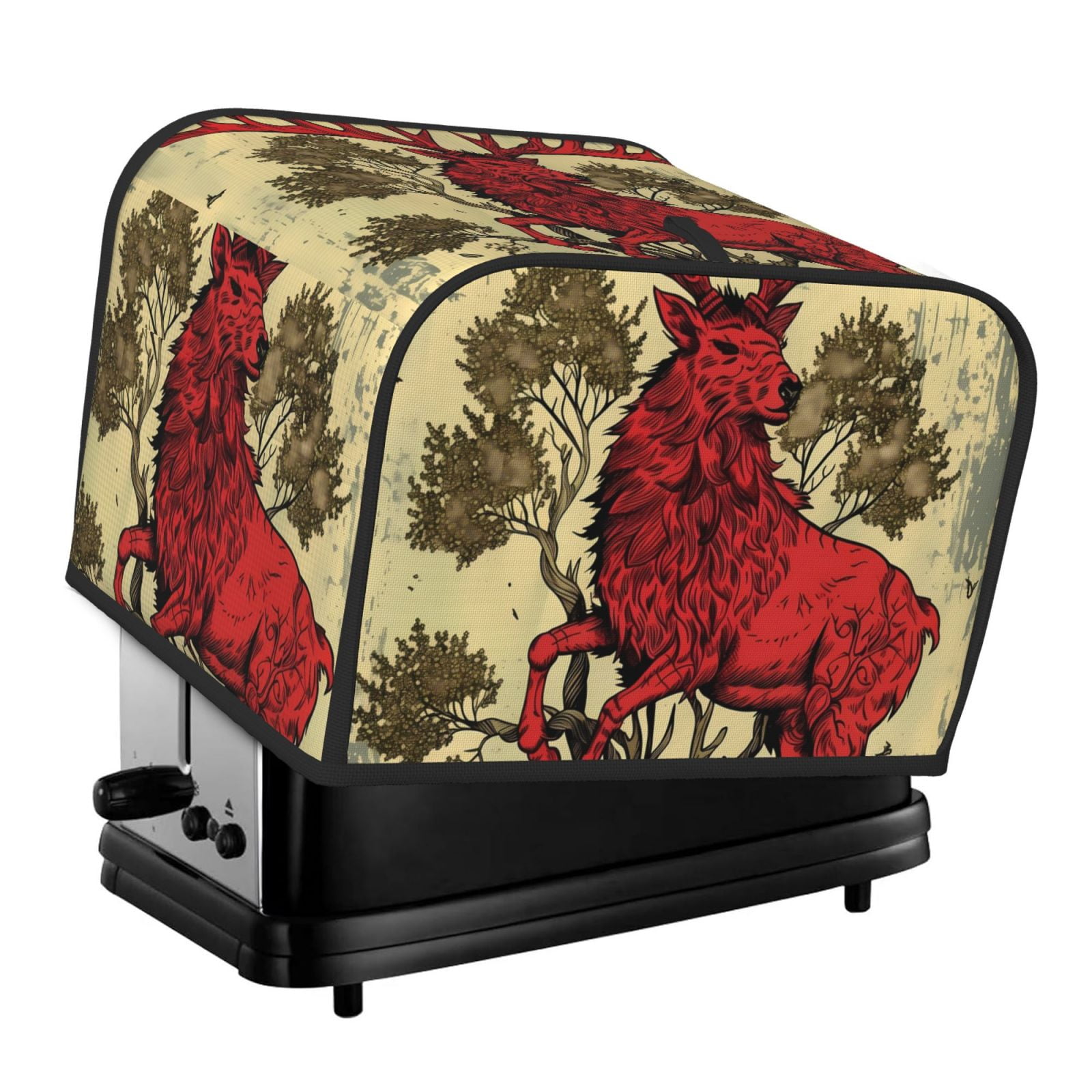 Kdxio Mythical Red Stag Illustration Print Toaster Cover Bread Machine