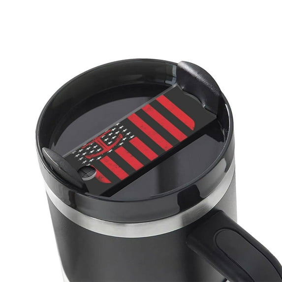 Kdxio Nautical American Flag Name Plate Compatible Stanley Cups Name Tag Acrylic Nameplate Tumbler Lid Topper for Cup Accessories