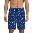 thumbnail image 1 of Kdxio Nautical Anchors Print Mens Sleep Shorts Bottoms Soft Comfy Pajama Wear Pants with Drawstring Pockets, 1 of 7