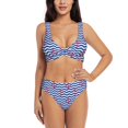 thumbnail image 1 of Kdxio Nautical Anchors Print Women's 2 Piece High Waisted Wrap Spaghetti Strap Summer Swimsuit Bikini Set-XX-Large, 1 of 7