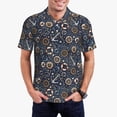 thumbnail image 1 of Kdxio Nautical Print Men's Short Sleeve Polo Shirt,Midweight Men's Shirt, 1 of 6