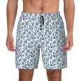 thumbnail image 1 of Kdxio Nautical Theme Anchors Print Men'S Swim Trunks With Compression Liner 7 Inch Inseam Quick Dry Swim Shorts, 1 of 7