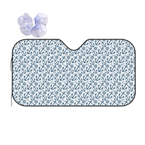Kdxio Nautical Theme Anchors Print Front Windshield Sun Shade,Folding Auto Sunshade for Car Truck SUV-Medium