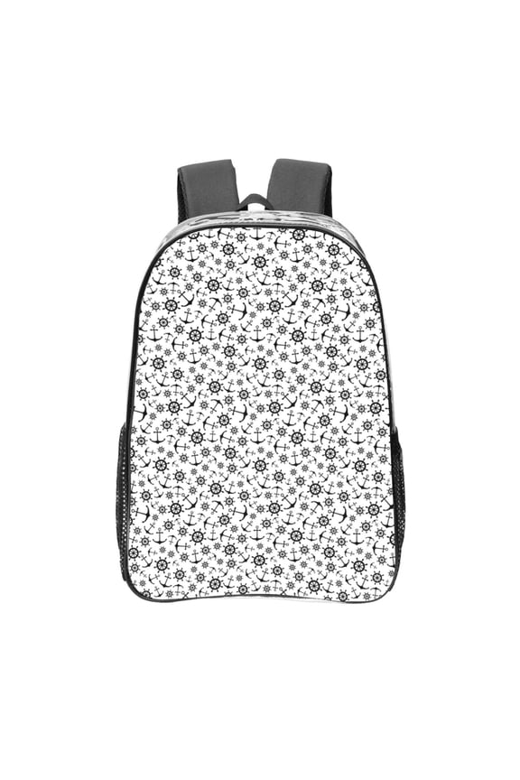 Nautical Themed Simple Anchors Clear Backpack, Transparent Bookbag for School for Women Men, Capacity Clear Bag for College, Travel