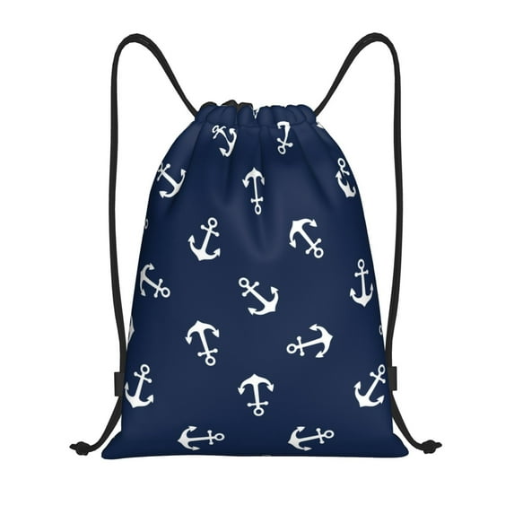 Kdxio Nautical Themed Simple Anchors Print Drawstring Backpack Bag,Waterproof Draw String Back Sack, Gym Drawstring Bags Swim Bag For Unisex
