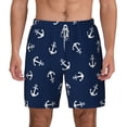 thumbnail image 1 of Kdxio Nautical Themed Simple Anchors Print Men'S Swim Trunks With Compression Liner 7 Inch Inseam Quick Dry Swim Shorts, 1 of 7