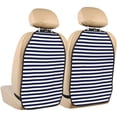 thumbnail image 1 of Kdxio Navy Blue And White Stripes Print 2 Pack Car Kick Mat Seat Cover Back Protector Mat with Pockets for Organizer Backseat Protector and Storage Anti Kick Pad for Vehicles, 1 of 1
