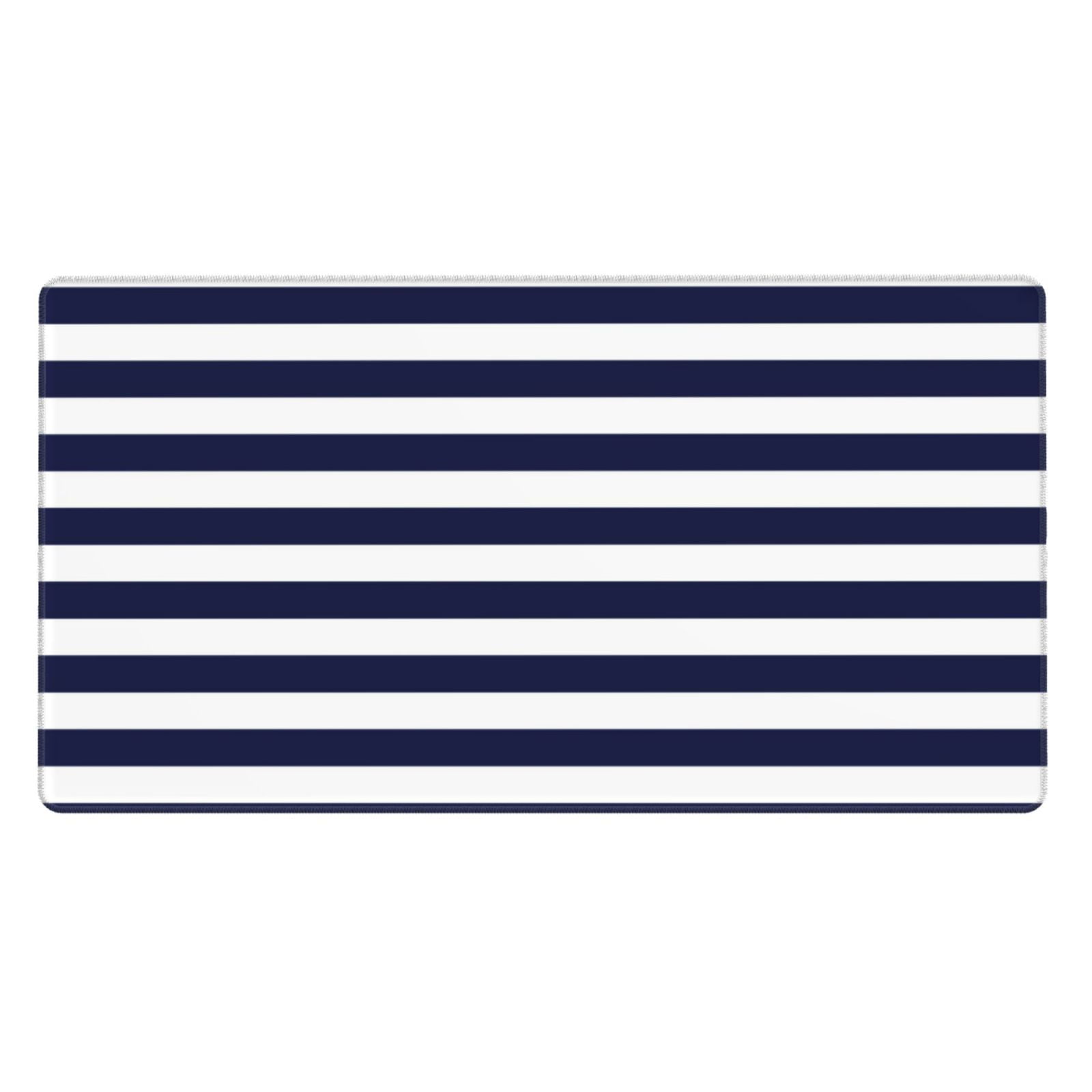 Kdxio Navy Blue And White Stripes Print Large Gaming Mouse Pad,Non-Slip Base,Water Resist Keyboard Pad for Gamer,Office & Home,29.5 x 15.8 in