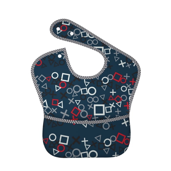Kdxio Navy Blue Geometric Bibs For Babies, Baby Bibs for Eating, Toddler Bibs, Waterproof Bibs, Feeding Bibs, for Toddlers, Boys, Girls