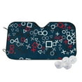 thumbnail image 1 of Kdxio Navy Blue Geometric Print Windshield Sun Shade,UV Rays and Sun Heat Protection,Sunshade for Car Windshield,Car Shade Front Windshield - Small, 1 of 6