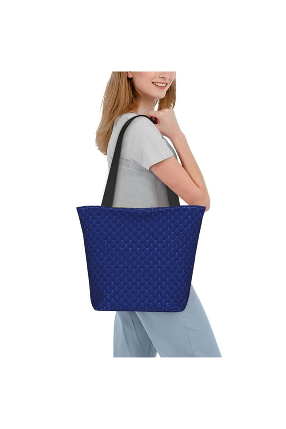 Navy Blue Women Reusable Grocery Bags Foldable Ripstop,Reusable Shopping Bags for Shopping,Gym,Gift