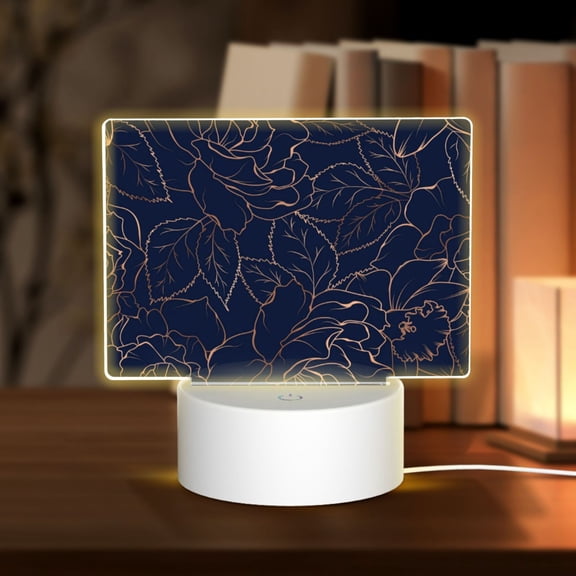 Kdxio Navy Dark Blue Rectangular Acrylic Night Light Acrylic Sleep Night Light Friend Gifts for Birthday Gifts for Women Teens Boys Girls