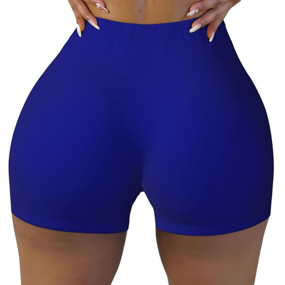 Kdxio Navy Print Workout Shorts for Women Seamless Soft Smooth Gym Yoga Scrunch Active Shorts