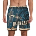thumbnail image 1 of Kdxio Near Earth Station Print Men'S Swim Trunks With Compression Liner 7 Inch Inseam Quick Dry Swim Shorts, 1 of 7