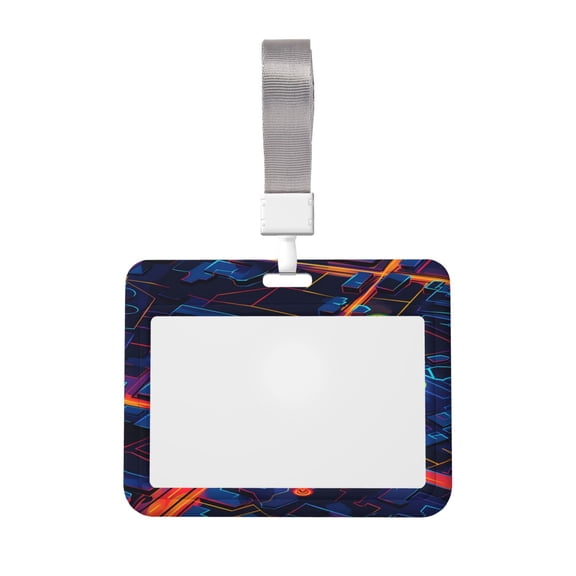 Kdxio Neon City Map Card Badge Holder Work Badge Sleeve for Office, School, Factory, ID Credit Cards, Driver Licenses and Passes