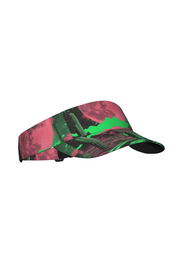 Neon Desert Moon Print Sun Visor Hat Golf Visor Adjustable Velcro Outdoor Sports Cap for Men Women