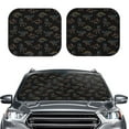 thumbnail image 1 of Kdxio Neon Dinosaur Print 2-Piece Sun Shade Front Windshield - Foldable Car Front Window Sunshades for Most Sedans SUV Truck, 1 of 6