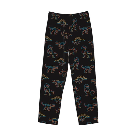 Kdxio Neon Dinosaur Print Men's Sleep Pajama Pant Lounge Pants with Pockets