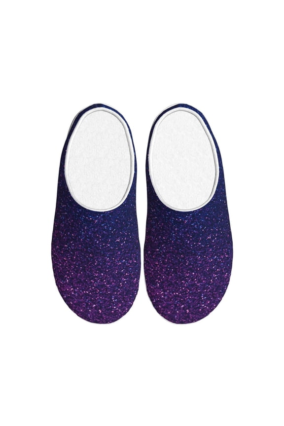 Neon Glitter Women's Men's Slippers Plush Slip-On House Slipper for Winter Indoor Soft Cushion Non-slip Fluffy Slides Slippers-39/40