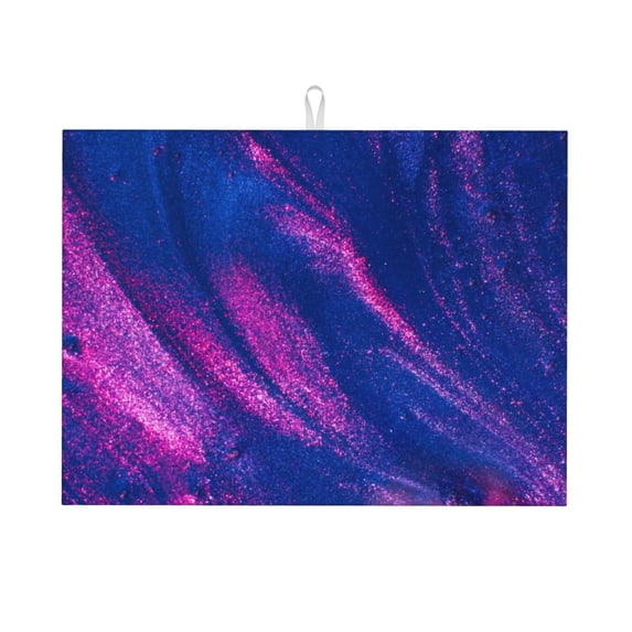 Kdxio Neon Gradient Blue for Dish Drying Mat,24*18 inch Absorbent Dish Drainer Kitchen Counter,Large Size Dish Drying Pad for Countertops,Draining Racks