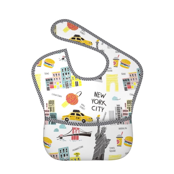 Kdxio New York Bibs For Babies, Baby Bibs for Eating, Toddler Bibs, Waterproof Bibs, Feeding Bibs, for Toddlers, Boys, Girls