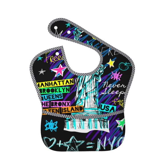 Kdxio New York City Bibs For Babies, Baby Bibs for Eating, Toddler Bibs, Waterproof Bibs, Feeding Bibs, for Toddlers, Boys, Girls