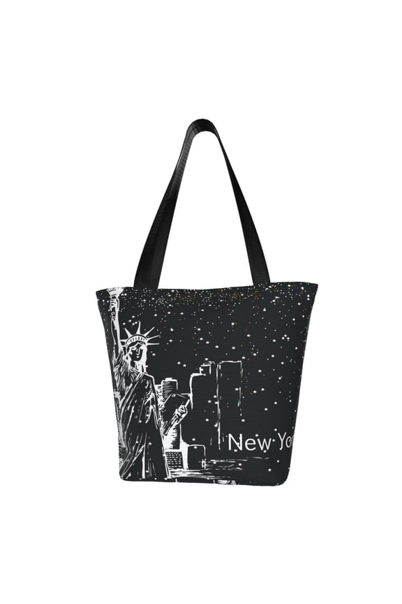 New York City1 Women Reusable Grocery Bags Foldable Ripstop,Reusable Shopping Bags for Shopping,Gym,Gift