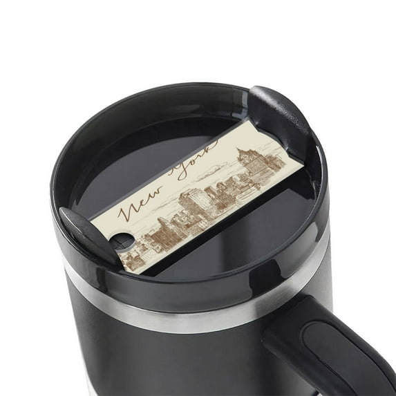 Kdxio New York Name Plate Compatible Stanley Cups Name Tag Acrylic Nameplate Tumbler Lid Topper for Cup Accessories