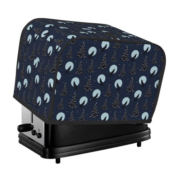 Kdxio Night Forest Wolf Print Toaster Cover Bread Machine Cover Fits for Most Standard 2 Slice Toasters,Keep Toaster Free From Dust And Fingerprint Oven Dustproof Cover