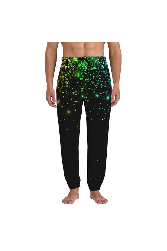 Night Rainbow Sparkles Pattern Joggers,Sweatpants for Men with Pockets-Medium