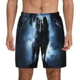 thumbnail image 1 of Kdxio Night Scene Of Wolves Print Men'S Swim Trunks With Compression Liner 7 Inch Inseam Quick Dry Swim Shorts, 1 of 7