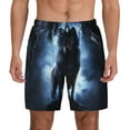 thumbnail image 1 of Kdxio Night Scene Of Wolves Print Men'S Swim Trunks With Compression Liner 7 Inch Inseam Quick Dry Swim Shorts, 1 of 7