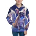thumbnail image 1 of Kdxio Night Sky Winged French Bulldog Pattern Kids Boys Girls Zip Up Hoodie 3D Printed Hooded Sweatshirt Hoody Coat with Pocket 7-12 Y-Medium, 1 of 6