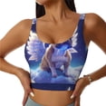 thumbnail image 1 of Kdxio Night Sky Winged French Bulldog Print Workout Crop Tank Top for Women Racerback Yoga Tank Tops Athletic Sports Shirts Exercise Undershirts, 1 of 5