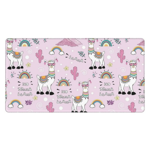 Kdxio No Drama Llama Print Large Gaming Mouse Pad,Non-Slip Base,Water Resist Keyboard Pad for Gamer,Office & Home,29.5 x 15.8 in