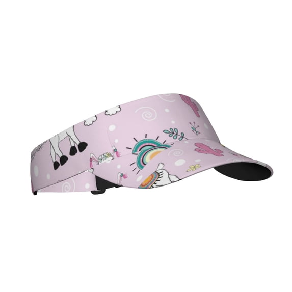Kdxio No Drama Llama Print Sun Visor Hat Golf Visor Adjustable Velcro Outdoor Sports Cap For Men Women