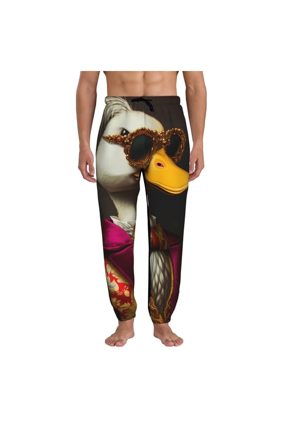 Noble Style Duck Pattern Joggers,Sweatpants for Men with Pockets-XX-Large