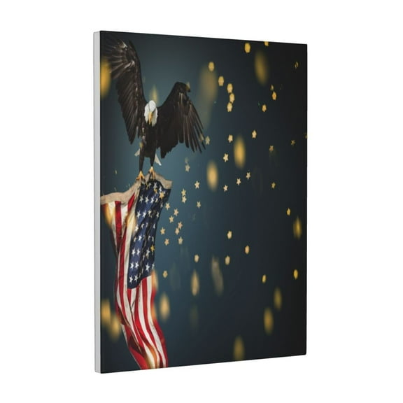Kdxio North American Bald Eagle Pattern Canvas Wall Art 12x16 Inches - Waterproof HD Print Solid Wood Frame for Living Room & Bathroom,Vertical