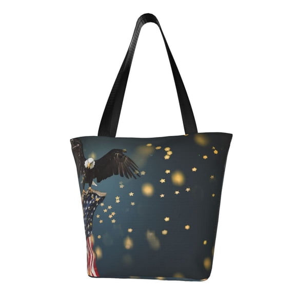 Kdxio North American Bald Eagle Women Reusable Grocery Bags Foldable Ripstop,Reusable Shopping Bags for Shopping,Gym,Gift