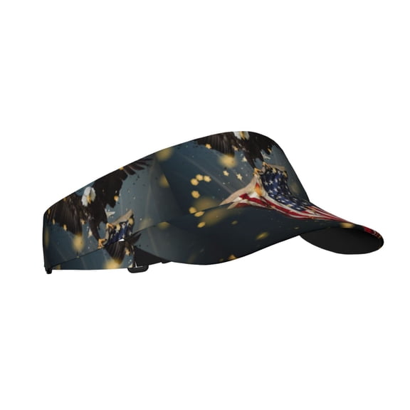 Kdxio North American Bald Eagle1 Print Sun Visor Hat Golf Visor Adjustable Velcro Outdoor Sports Cap for Men Women