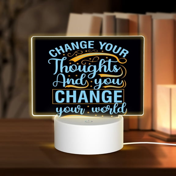 Kdxio Not All Those Who Wander Are Lost 2 Rectangular Acrylic Night Light Acrylic Sleep Night Light Friend Gifts for Birthday Gifts for Women Teens Boys Girls