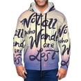 thumbnail image 1 of Kdxio Not All Those Who Wander Are Lost Print Men Hoodies Casual Hoodies for Men with Zip Pockets Full Zip Long Sleeve Sweatshirt Sports Hooded Jacket-Small, 1 of 5
