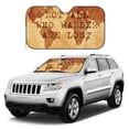 thumbnail image 1 of Kdxio Not All Those Who Wander Are Lost Print Windshield Sun Shade, Foldable Sun Blocker for Car,Truck,SUV Automotive Interior Sun Protection,Reflective Shade for Front Windshield(Medium), 1 of 7
