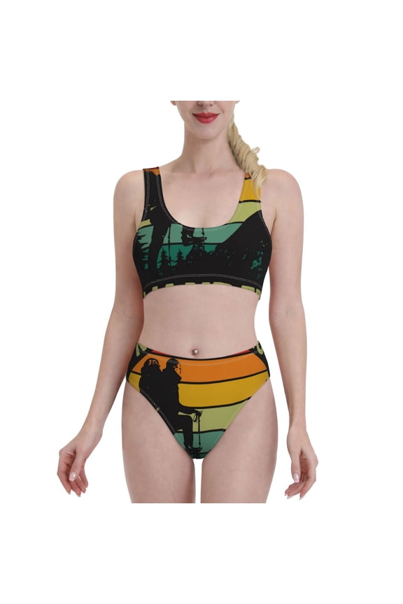 Not All Who Wander Are Lost 1 for Womens High Waisted Bikini Top Sports Style Two Piece Bathing Suits