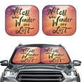 thumbnail image 1 of Kdxio Not All Who Wander Are Lost Print 2-Piece Sun Shade Front Windshield - Foldable Car Front Window Sunshades For Most Sedans Suv Truck, 1 of 6