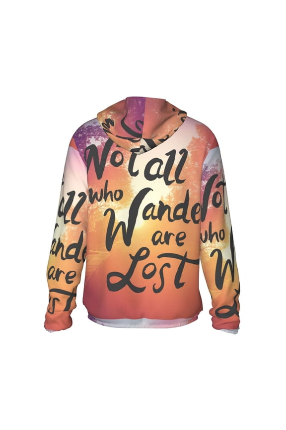 Not All Who Wander Are Lost Print Women Men Sun Protection UPF 50+ Jackets Zip Up Long Sleeve Hoodie Hiking Lightweight with Pockets